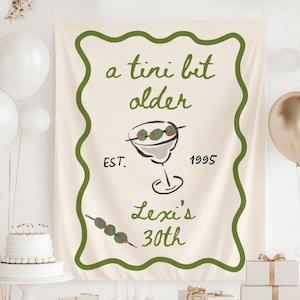 Ein etwas älteres Willkommensschild, Dirty Martini Geburtstagsbanner, ANY AGE Martini Geburtstagsschild, 30. Geburtstagsbanner, 21. Geburtstagsbanner