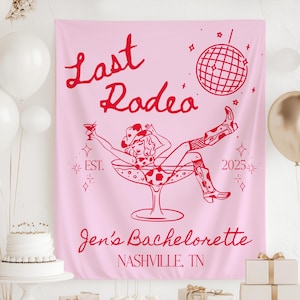 Last Rodeo Bachelorette banner cowgirl party backdrop