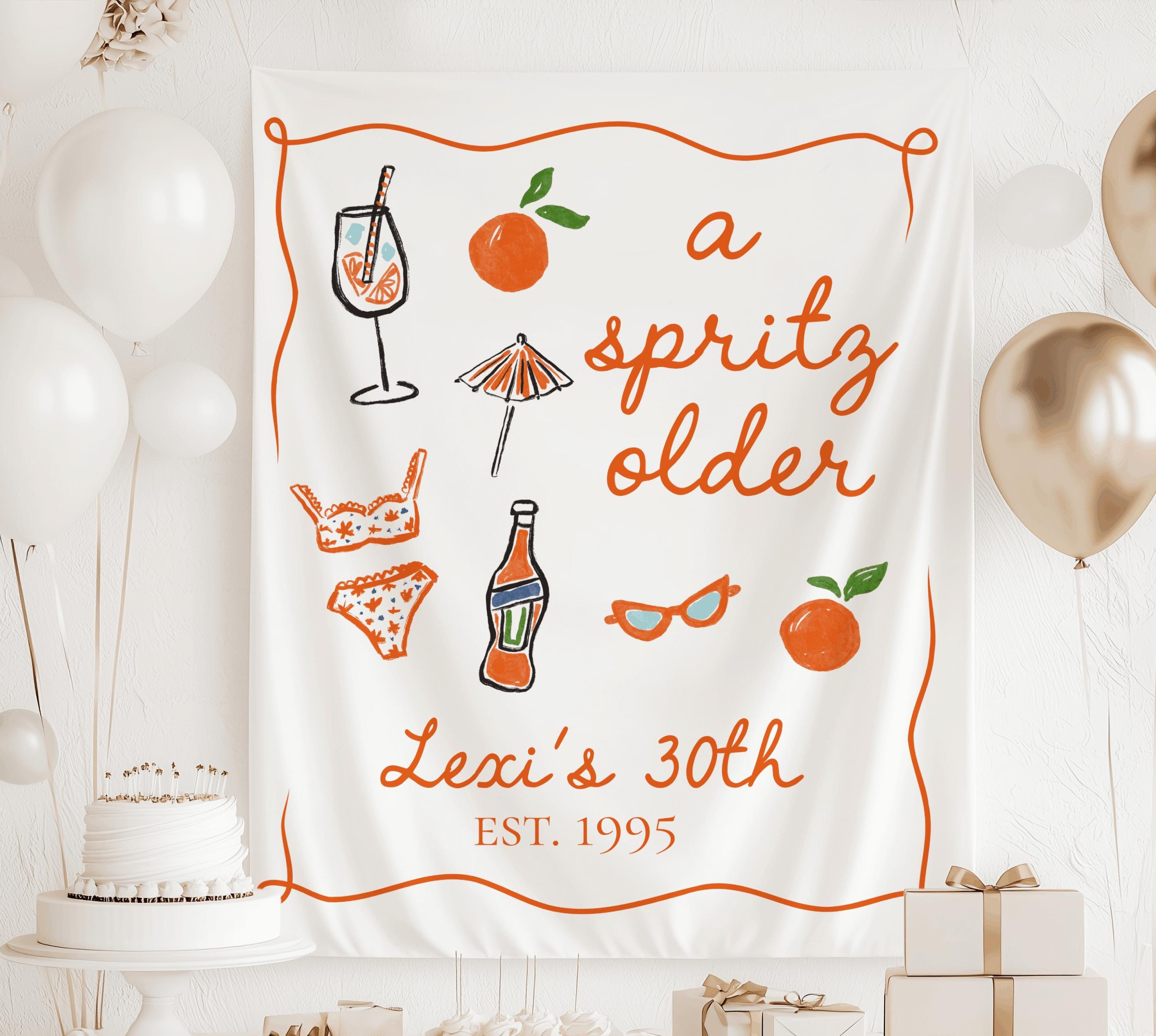 Aperol Decoratieve glitterbanner Holy Aperoli oranje slinger met 50