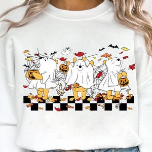 Retro Bear Ghost Halloween Shirt, Cartoon Halloween Tshirt, Spooky Season, Stay Spooky Shirt, Bear Cute Fall Hoodie, Honey Bear Halloween