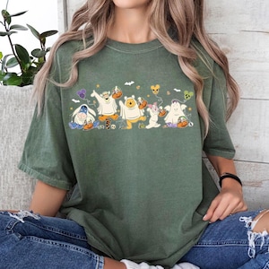 Winniee The Poohh Bear Halloween Shirt, Trick Or Treat Shirt, Pumpkin Costume Tee, Spooky Pooh Shirt, Halloween Bear and Friends Graphic Tee