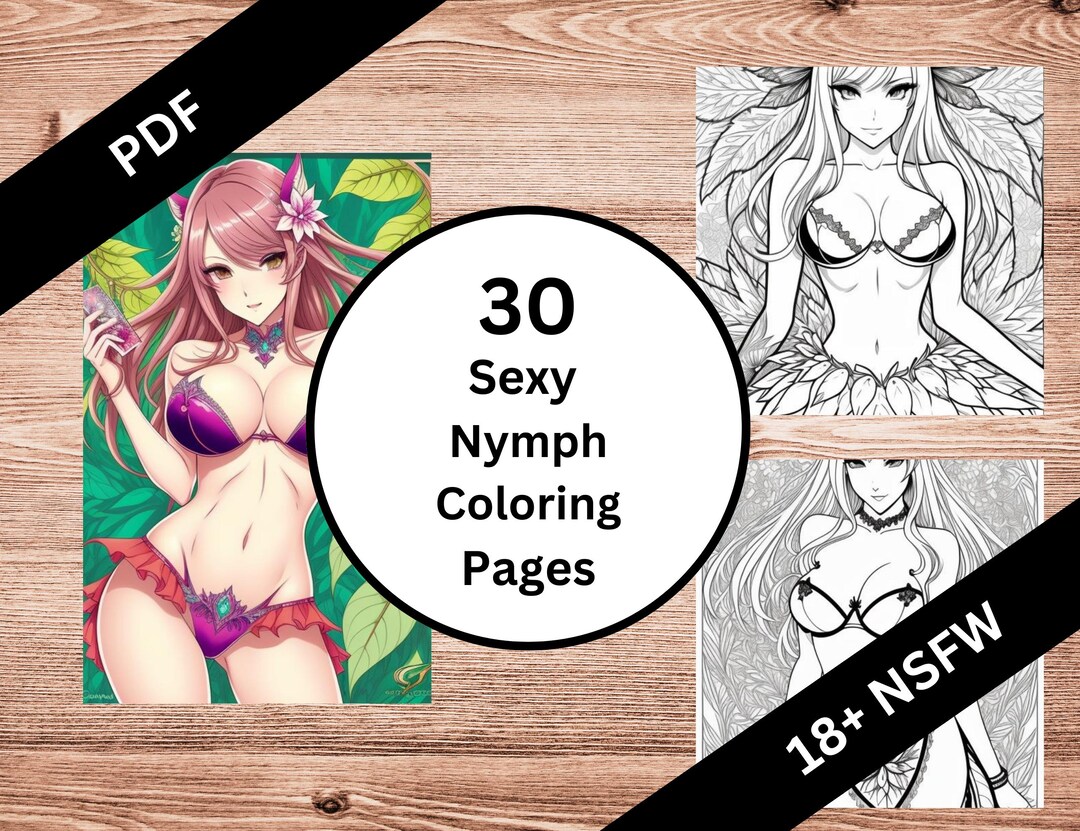 30 Adult Erotic Coloring Pages: Sexy Nymph | Sensual 2D Characters| 18 ...
