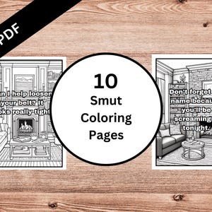 10 Smutty Coloring Sheets | Spicy Book Club | Adult Coloring Pages | Coloring sheets | Smut Reader Gift | Dark Romace Lovers | PDF Download