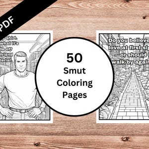 50 Smutty Coloring Sheets | Spicy Book Club | Adult Coloring Pages | Coloring sheets | Smut Reader Gift | Dark Romace Lovers | PDF Download