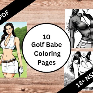 10 Golf Babe kleurplaten - kleurboek voor volwassenen - directe pdf-download - NSFW