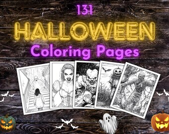 Pagine da colorare di Halloween, Pagine da colorare spettrali, Pagine da colorare horror / 131 pagine da colorare / Download immediato / Colorazione per adulti / PDF