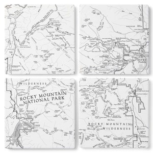 Rocky Mountain National Park Line Map Coasters