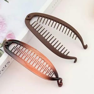 バナナクリップ ヘアクロー | マットな光沢ヘアクロー ポニーテール ヘアクランプ ヘアアクセサリー 女性 女の子 ギフト 太いロングヘア