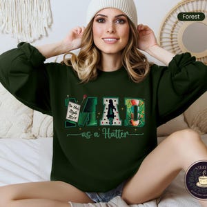 Mad as a Hatter | Trendy Tee, Sweatshirt, and Hoodie - Tea Party Theme &#39;Embroidery Look&#39; Design - Perfect for Alice in Wonderland Fans.