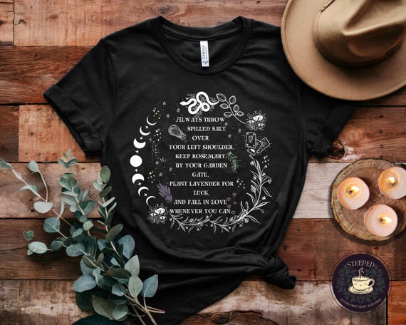 Practical Magic Inspired T-shirt, Witchy Tee with Enchanting Mantra, Ideal for Halloween - Great Gift for Witches!