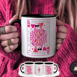 Queen of Hearts, &quot;Off With Their Heads,&quot; Sassy & Cozy - Accent Coffee Mug (11, 15oz) for Alice in Wonderland Fans and Valentine&#39;s Day Gifts