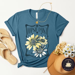 Oopsie Daisy wildflower shirt, Flora Moon Shirt, Summer trendy tshirt, Vintage Graphic Tee, Daisy tshirt, Wildflower Aesthetic Flower tshirt