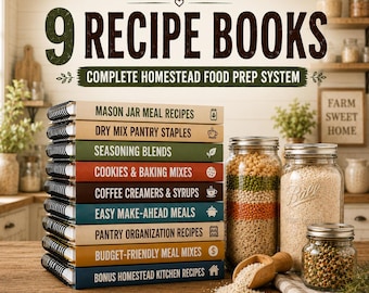 Einmachglas Rezept Bündel | Pantry Meal Prep und Dry Mix Rezepte | 9 Buch PDF Sammlung
