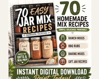 70 einfache Glas-Mix-Rezepte | Regal Stabile Vorratsklammern für hausgemachte Geschenke und das tägliche Kochen