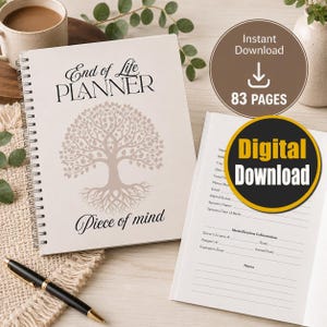 Final Wishes Peace of Mind Planner | End of Life Binder Printable with 83 Pages for Estate, Medical, Legal, and Funeral Planning