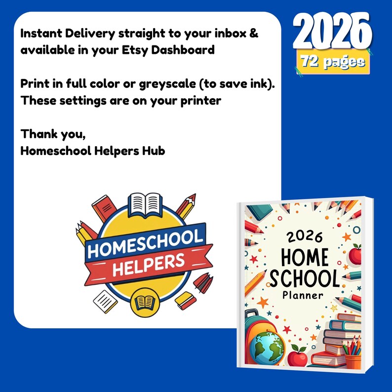 2026 Homeschool Planner PDF Bundle | Schedules, Attendance & Curriculum ...