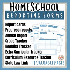 Ensemble de formulaires de rapport pour l'école à la maison | Bulletins imprimables, rapports de progression et outils de suivi pour la conformité et la tenue des dossiers de l'État PDF