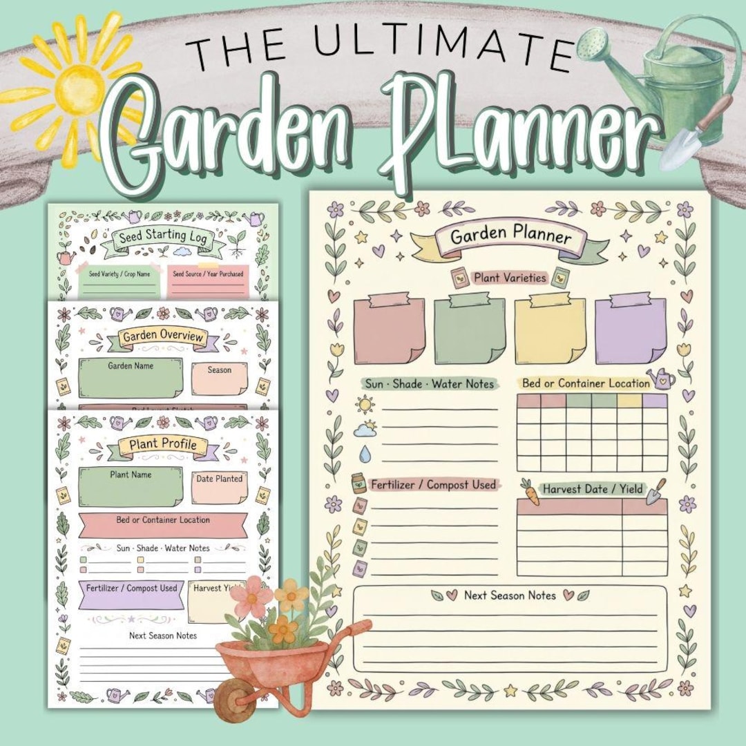 Printable Garden Planner PDF | Seed Starting , Journal Pages, Plant ...