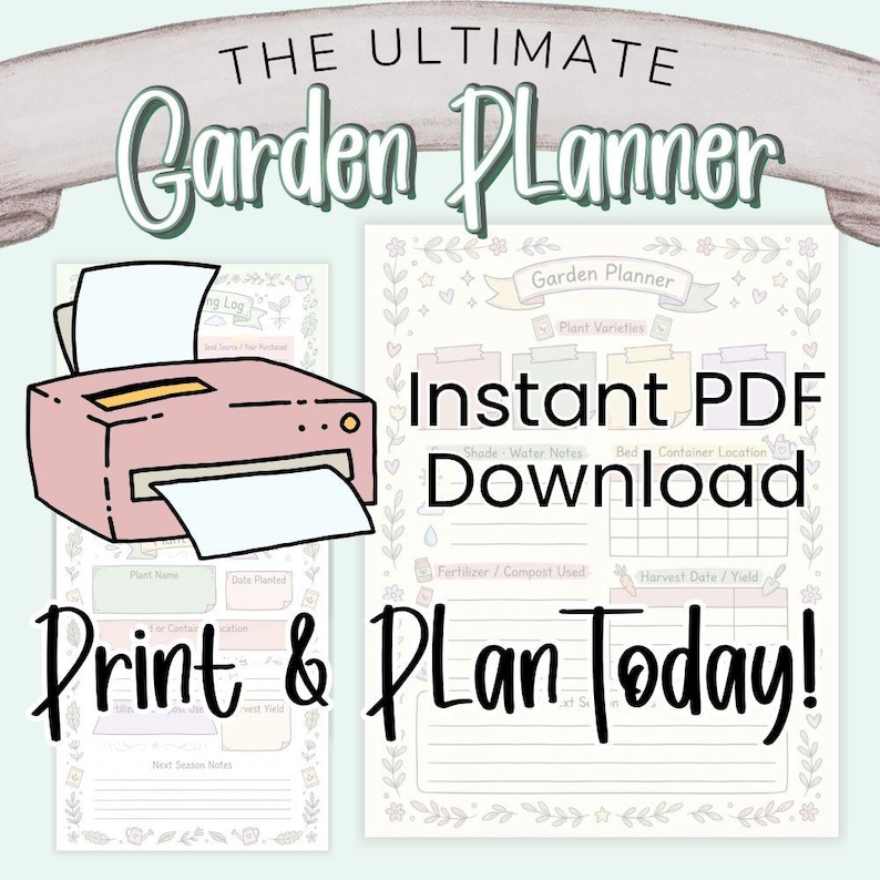 Printable Garden Planner PDF | Seed Starting , Journal Pages, Plant ...