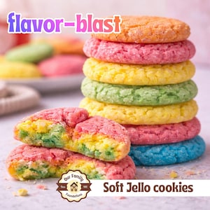 Flavor Blast Soft Jello Cookies Recipe with Rainbow Cookie Colors | Pillow Cookies, Party Treats image 5