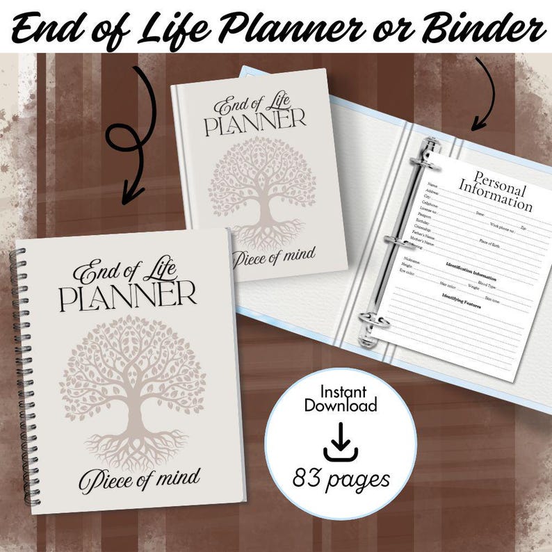 End of Life Planner Binder 83 Printable Pages | Estate Medical ...