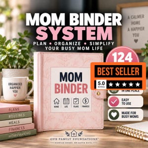 Mom Binder Printable Home-Planer Organizer Familie Organizer Routines Budget Putzplan PDF
