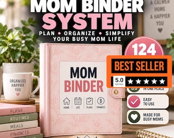 Mom Binder Printable Home Management Planner Family Organizer Routines Budget Cleaning Schedule PDF