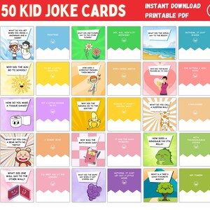 50 cartes à imprimer blagues pour enfants - 17 pages d'activités amusantes à imprimer pour les enfants d'âge préscolaire, maternelle et préscolaire jusqu'à 10 ans - Soirée jeux en famille