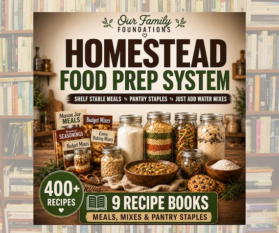 Homesteading Recipe Bundle | Pantry Meal Prep and Dry Mix Recipes | 9 Book PDF Collection