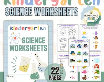 Cuaderno de Ciencias para Jardín de Infantes: 22 actividades imprimibles en hojas de trabajo para el aprendizaje en casa y para maestros.