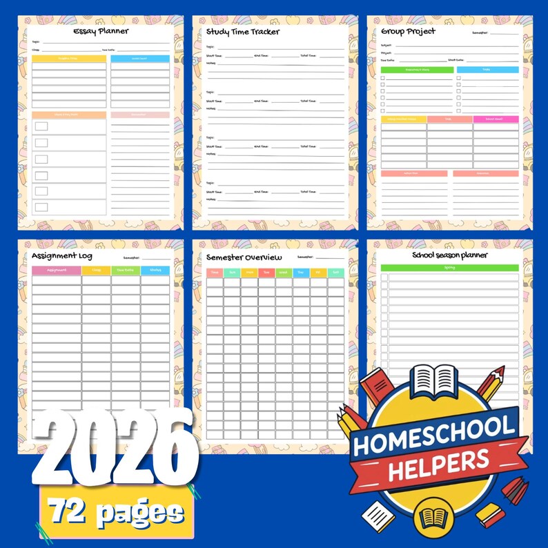 2026 Homeschool Planner PDF Bundle | Schedules, Attendance & Curriculum ...