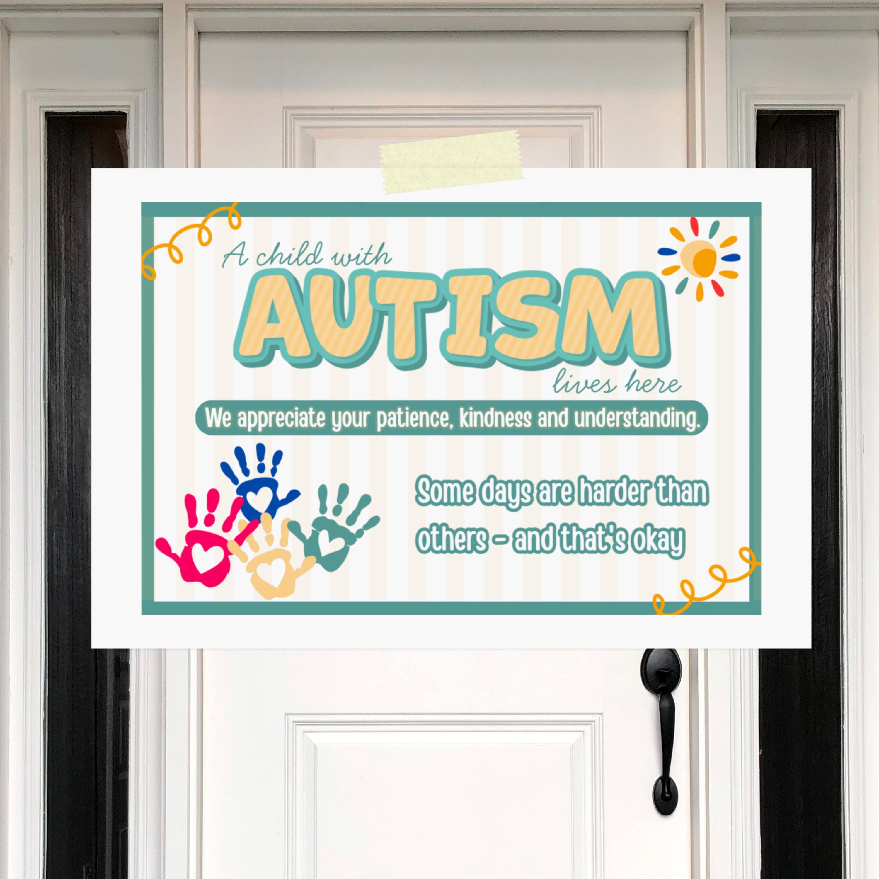 Autism Safety Printable Home Sign | Gentle Reminder for Visitors ...