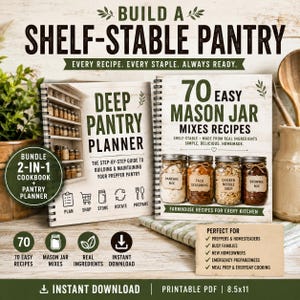 Pantry Organization Bundle: Deep Planner & 70 Mason Jar Recipes, Printable PDF image 18