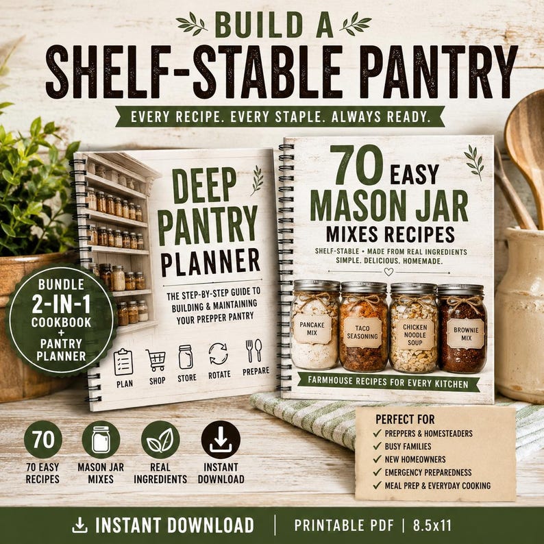 Pantry Organization Bundle: Deep Planner & 70 Mason Jar Recipes, Printable PDF image 18