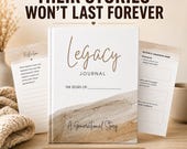 Legacy Journal Digital Download | Family Memory Book with 45 Prompts | Printable Keepsake for Generational Storytelling, Memory Heirloom