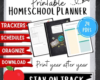 Printable Homeschool Planner: Daily, Weekly, Monthly Schedules (PDF Download)
