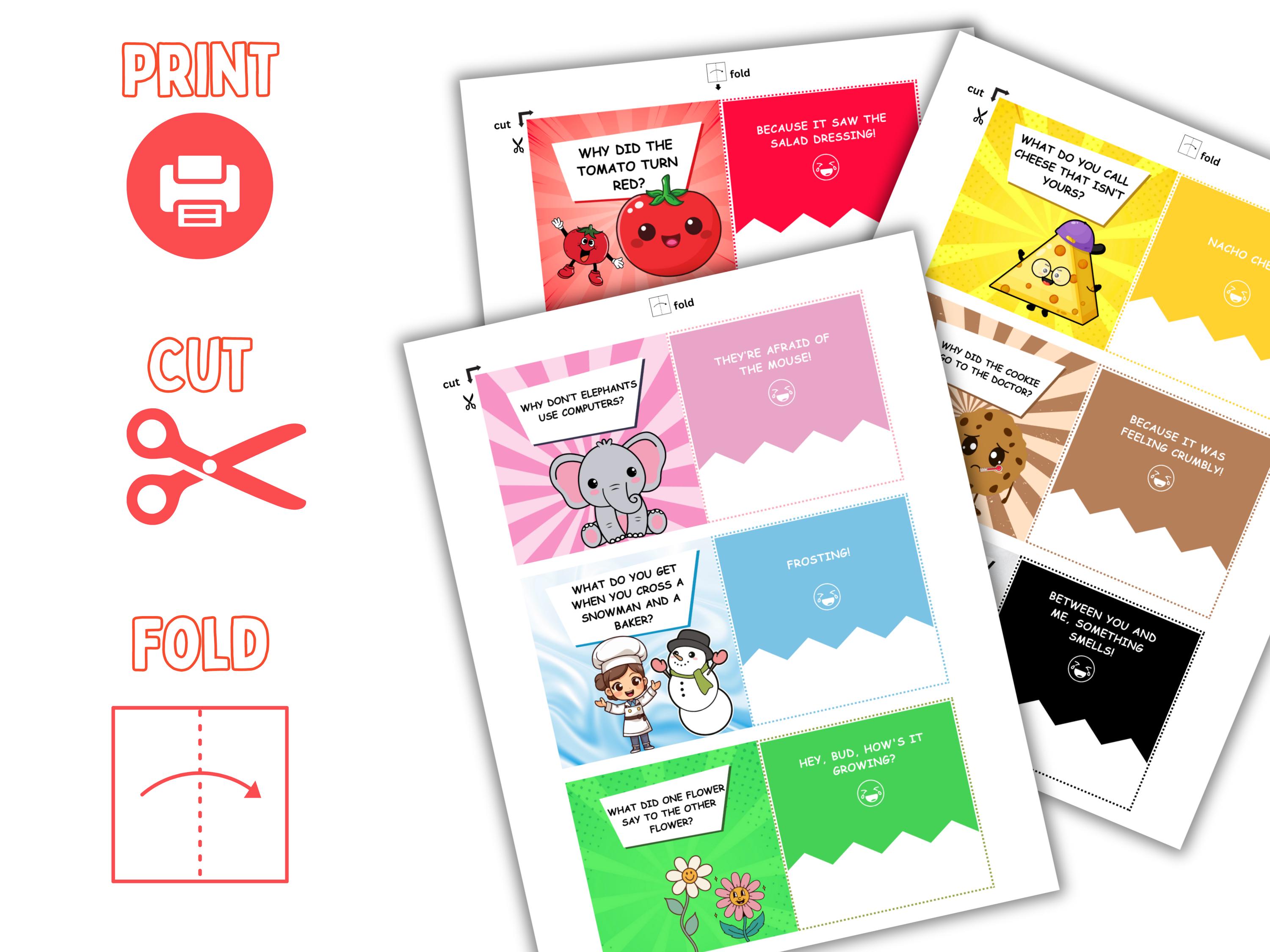 50 Kids Jokes Printable Cards - 17 Pages of Fun Activity Printable for ...