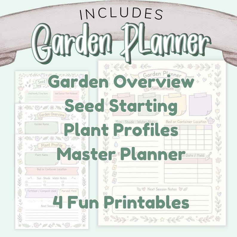 Printable Garden Planner PDF | Seed Starting , Journal Pages, Plant ...
