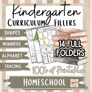 Bóveda de currículos de jardín de infantes / Letras, alfabeto y números para la educación en el hogar / Cientos de actividades imprimibles de aprendizaje para la educación temprana en formato PDF