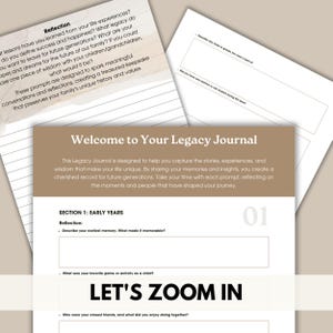 Legacy Journal Digital Download | Family Memory Book with 45 Prompts | Printable Keepsake for Generational Storytelling, Memory Heirloom image 10