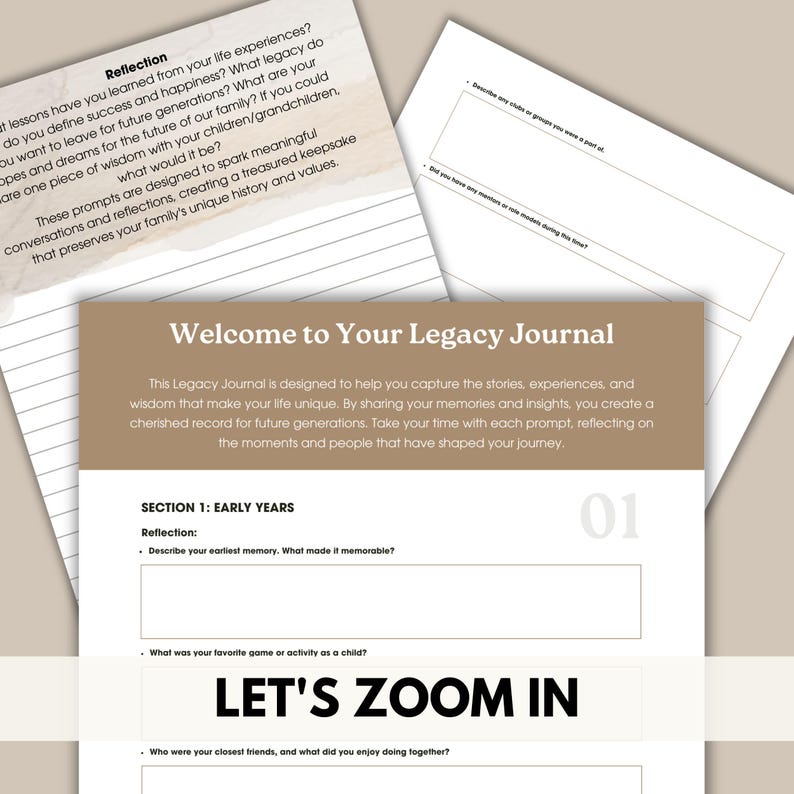 Legacy Journal Digital Download | Family Memory Book with 45 Prompts | Printable Keepsake for Generational Storytelling, Memory Heirloom image 10