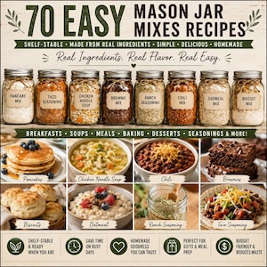 Pantry Organization Bundle: Deep Planner & 70 Mason Jar Recipes, Printable PDF image 2