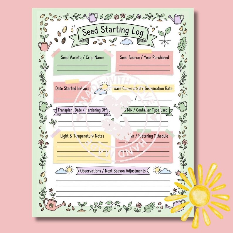 Vegetable Seed Notes Printable Garden Planner PDF | Vegetable and Flower Journal, Plant Care ...