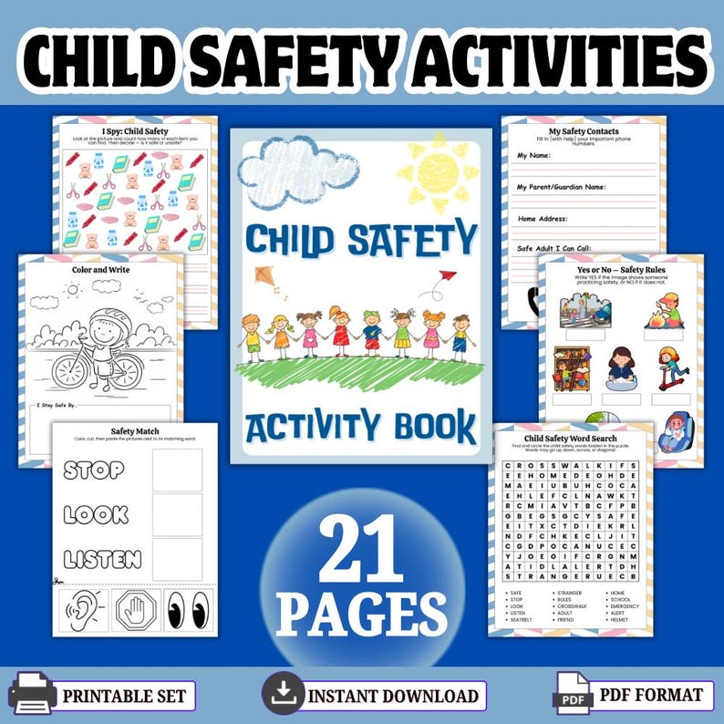 Child Protection Worksheets.pdf Child Safety Worksheets Printable – 21 Page Kids Activity Pack for ...
