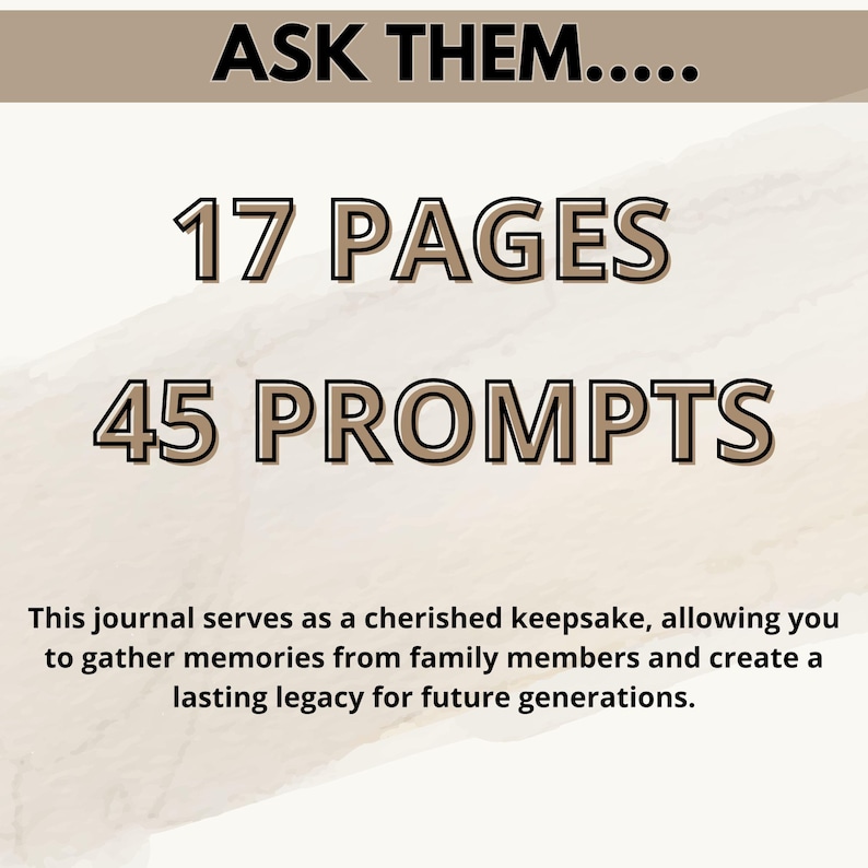 Legacy Journal Digital Download | Family Memory Book with 45 Prompts | Printable Keepsake for Generational Storytelling, Memory Heirloom image 9