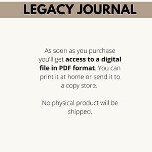 Legacy Journal Digital Download | Family Memory Book with 45 Prompts | Printable Keepsake for Generational Storytelling, Memory Heirloom image 11
