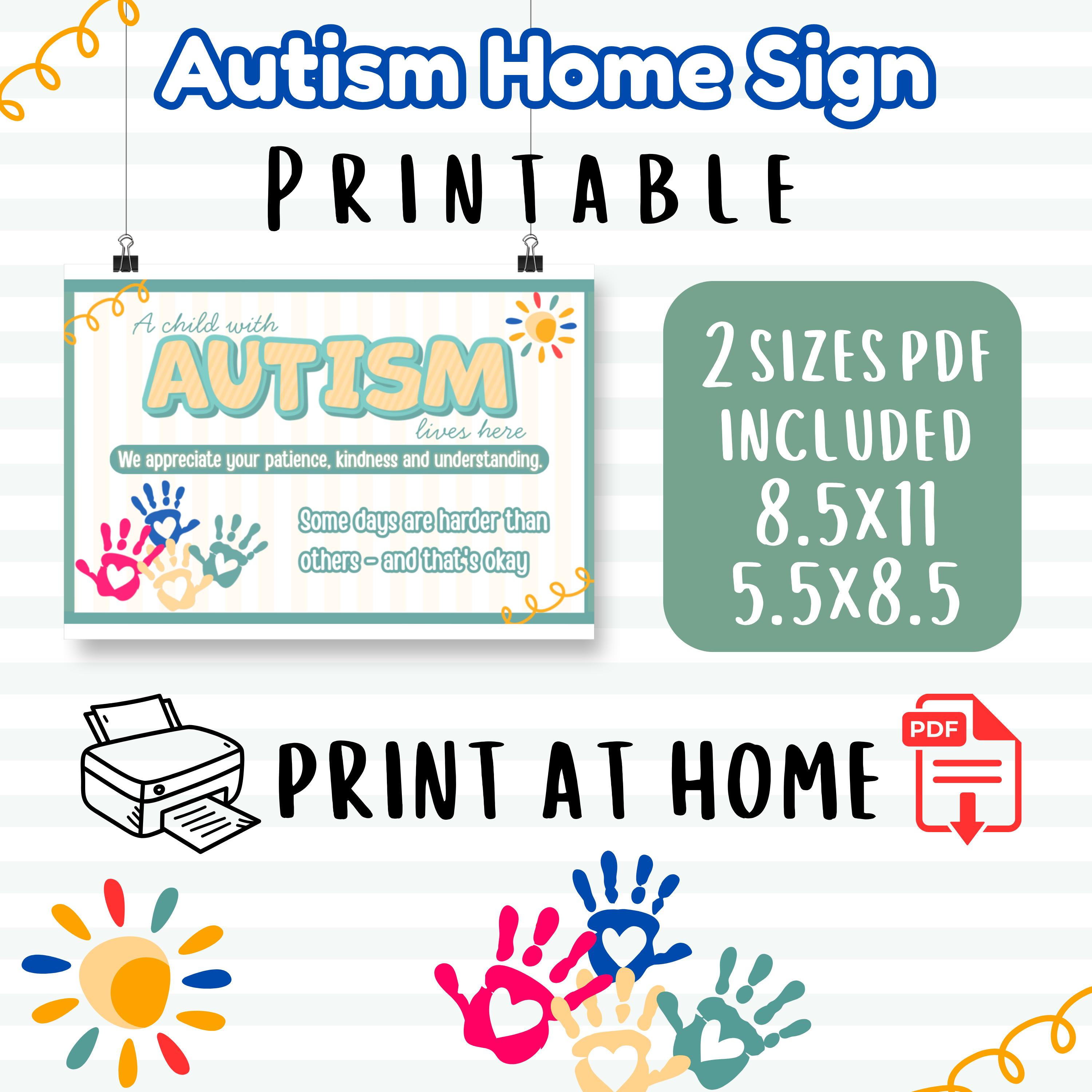 Autism Safety Printable Home Sign | Gentle Reminder for Visitors ...
