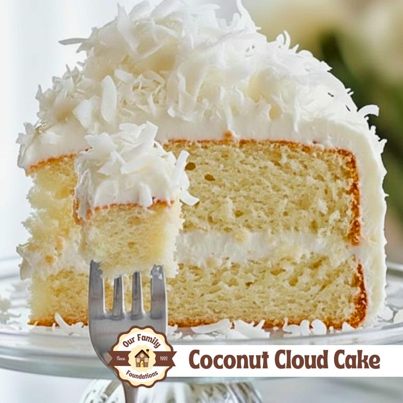 Homemade Coconut Cloud Cake Instructions, quick prep directions, tested family favorite, cake mix adaptation included