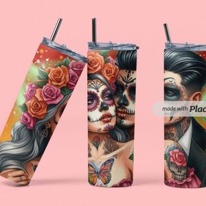 Catrina Couple Tumbler Wrap