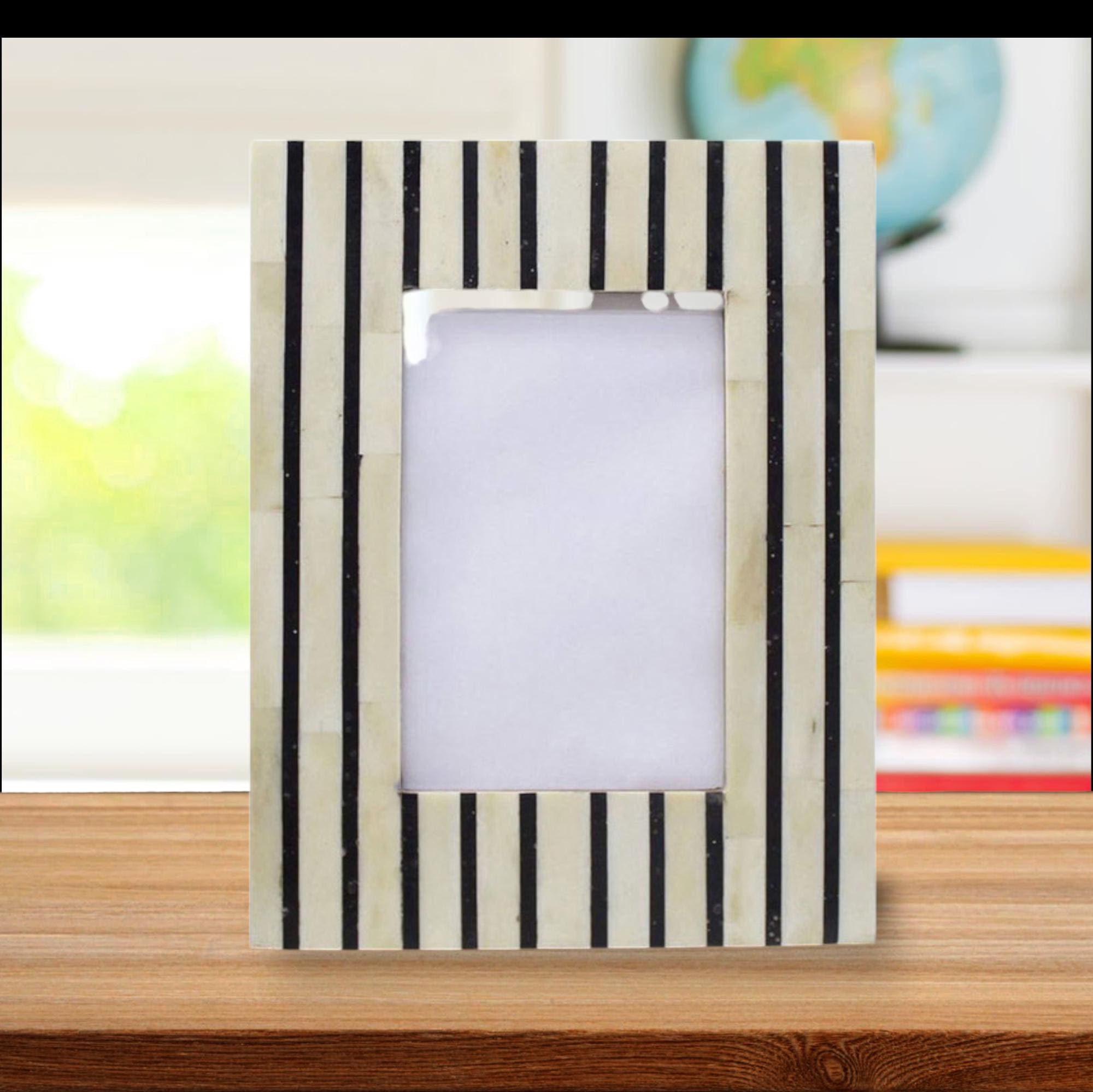 Handmade bone inlay photo frame